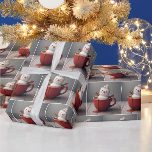 Schneemann in heißer Schokolade Geschenkpapier