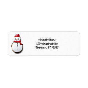 Schneemann in roter Aussparung