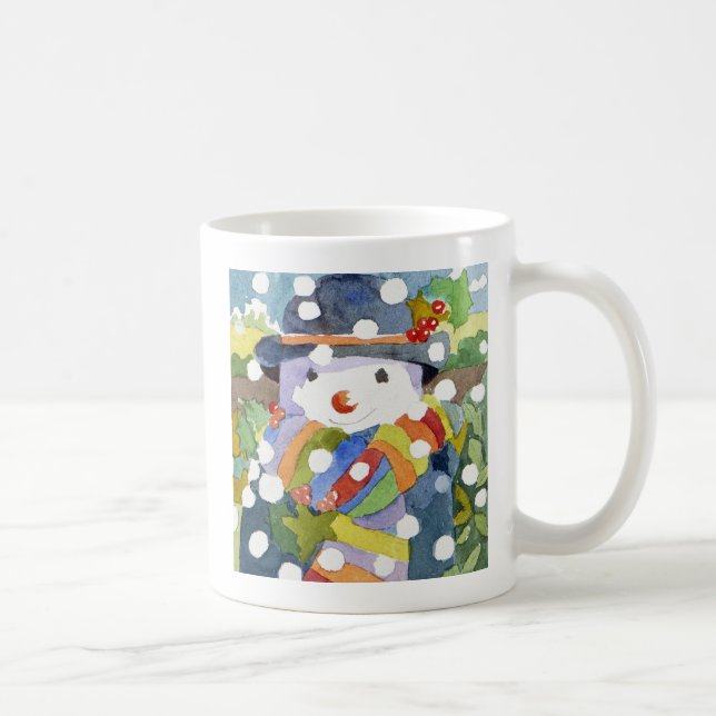Schneemann in Schnee 2011 Kaffeetasse (Rechts)