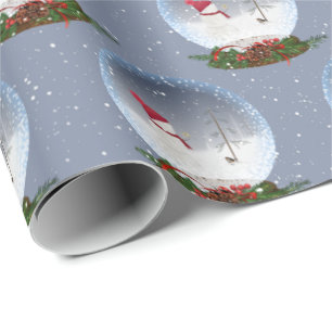 Schneemann in Weihnachten Schneeglobe Wrapping Pap Geschenkpapier
