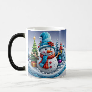Schneemann in Winterlandschaft -  Verwandlungstasse