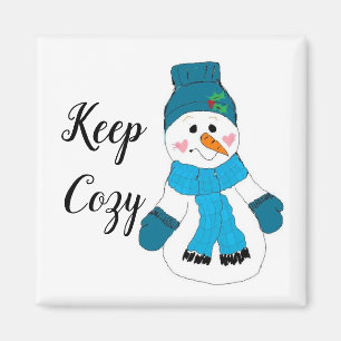Schneemann Keep Cozy Magnet