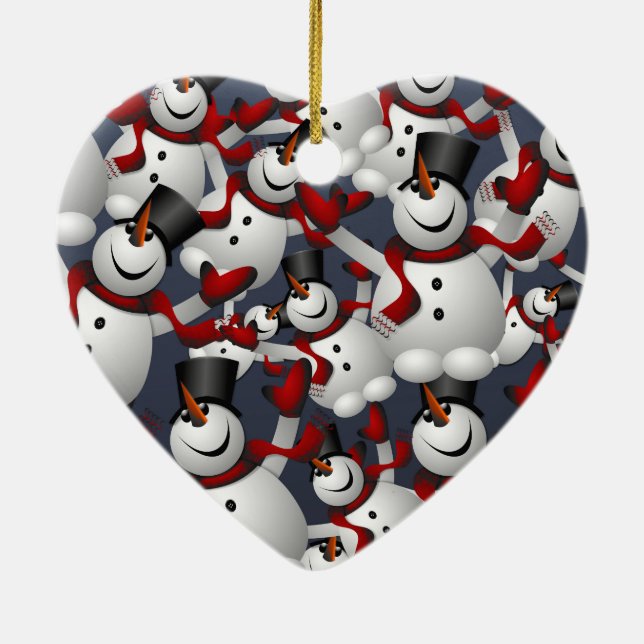 Schneemann Keramik Ornament (Hinten)