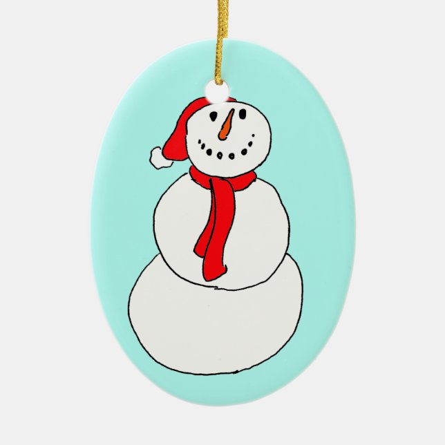 Schneemann Keramikornament (Vorne)
