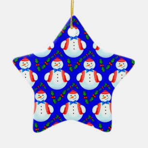 Schneemann Keramikornament