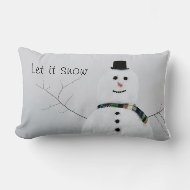 Schneemann-Kissen Lendenkissen (Vorderseite)