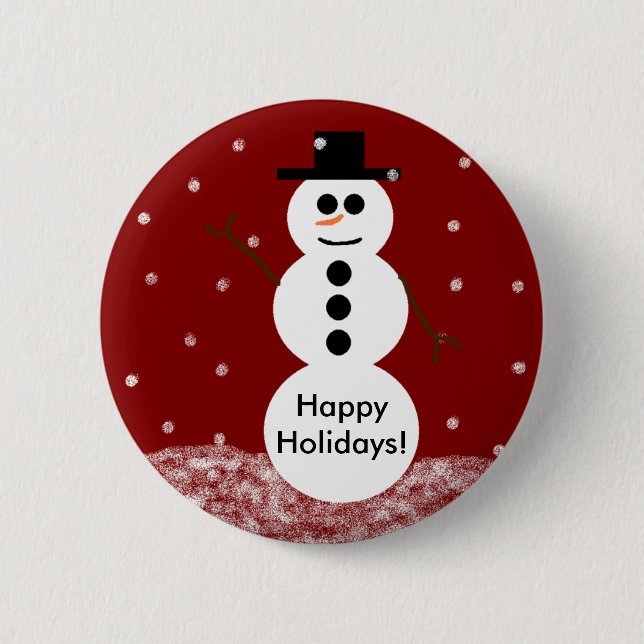 Schneemann-Knopf Button (Vorderseite)