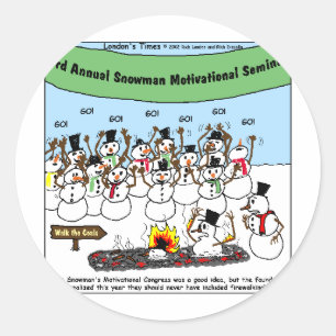 Schneemann Konvention Lustige Weihnachtsgeschenke  Runder Aufkleber
