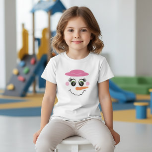 Schneemann-Lächeln-Gesicht-mit-rosa-Hut-T-Shirt fü T-Shirt