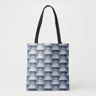 Schneemann m. Hintergrund (Muster) - Tote Tasche