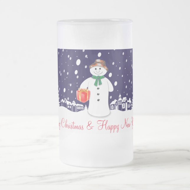 Schneemann Mattglas Bierglas (Mittel)