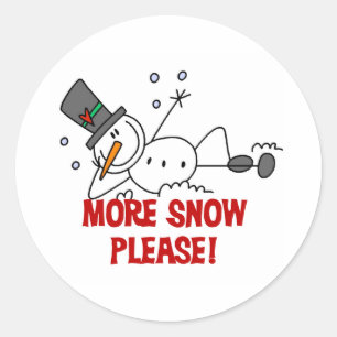 Schneemann Mehr Schnee Bitte Runder Aufkleber