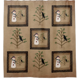 Schneemann mit Baumduschvorhang Duschvorhang