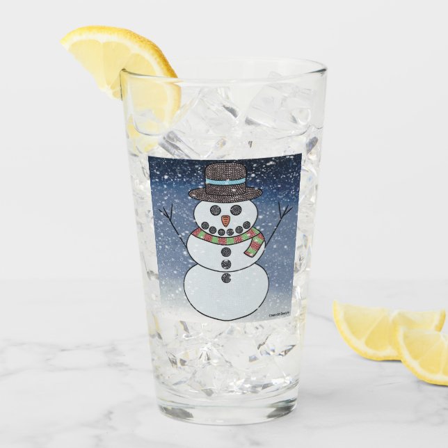 Schneemann mit BG - Glascup Glas (Vorderseite Ice)