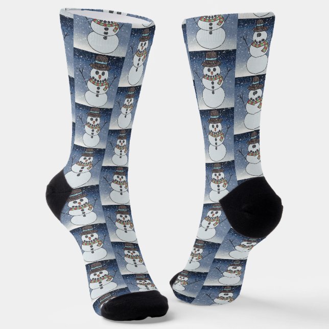 Schneemann mit BG - Premium Socken (Gewinkelt)