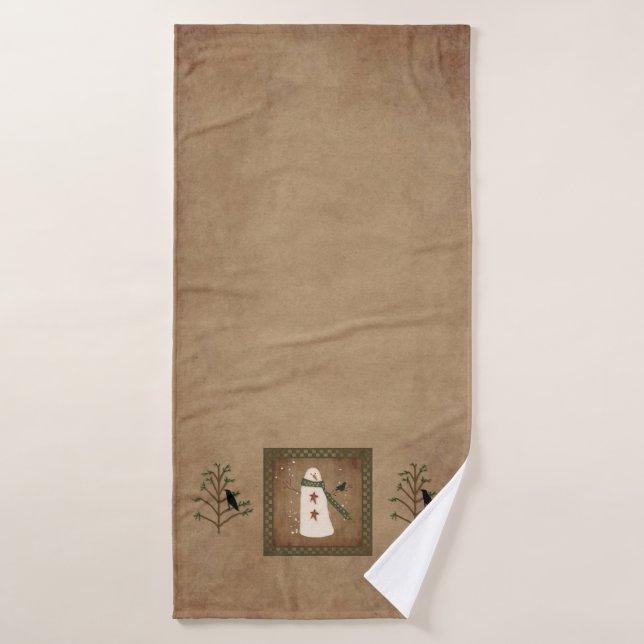 Schneemann mit Crow-Handtuch-Set Badhandtuch Set (Badehandtuch)