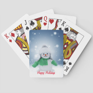 Schneemann mit einem grünen Schal Spielkarten