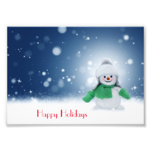 Schneemann mit einem Schal Fotodruck