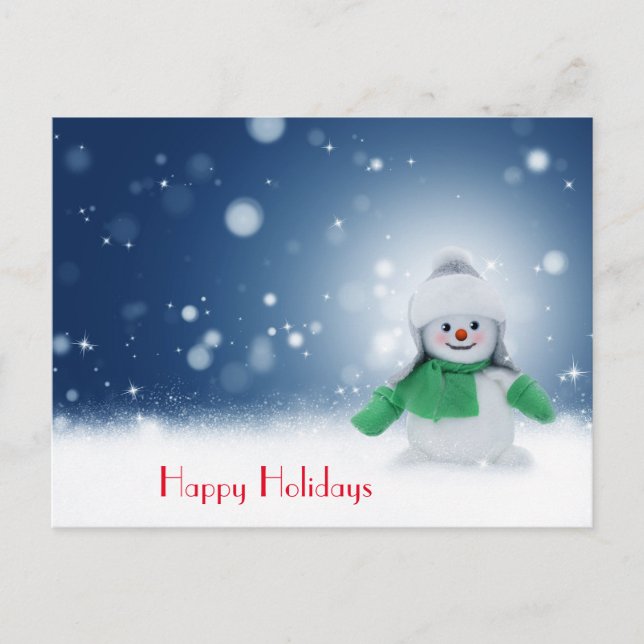 Schneemann mit einem Schal  Postkarte (Vorderseite)