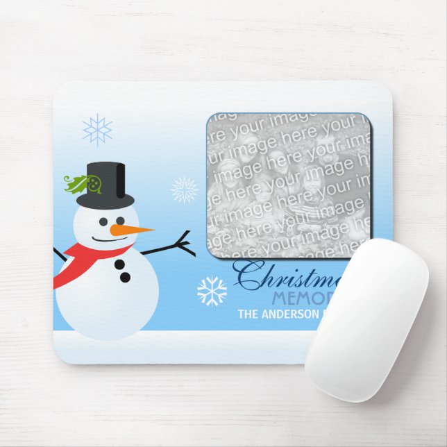 Schneemann (mit Foto) Mousepad (Mit Mouse)