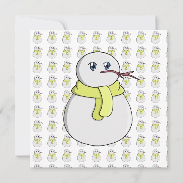 Schneemann mit gelbem Schal (Vorderseite)