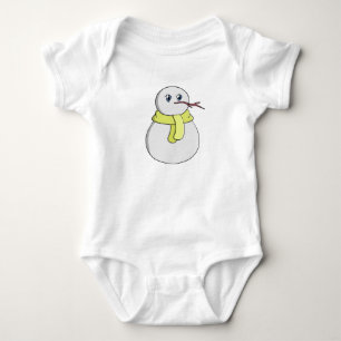 Schneemann mit gelbem Schal Baby Strampler