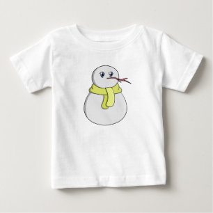 Schneemann mit gelbem Schal Baby T-shirt