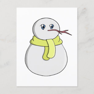 Schneemann mit gelbem Schal Begleitkarte