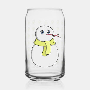 Schneemann mit gelbem Schal Dosenglas