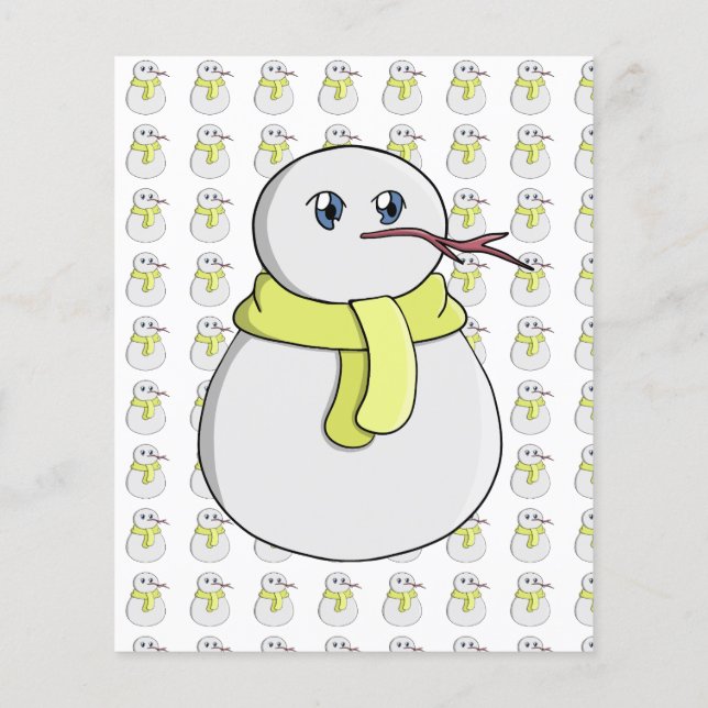 Schneemann mit gelbem Schal Flyer (Hinten)
