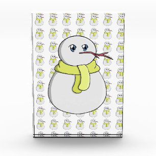 Schneemann mit gelbem Schal Fotoblock