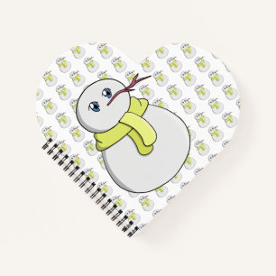Schneemann mit gelbem Schal Notizbuch