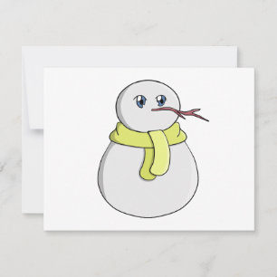 Schneemann mit gelbem Schal RSVP Karte