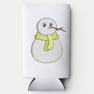 Schneemann mit gelbem Schal Selters Dosenkühler