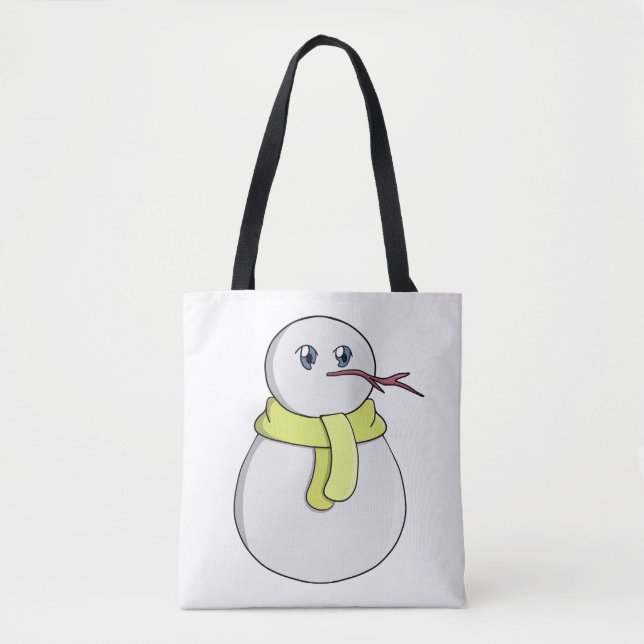 Schneemann mit gelbem Schal Tasche (Vorderseite)