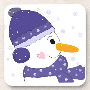 Schneemann mit Herz auf der Wange Untersetzer