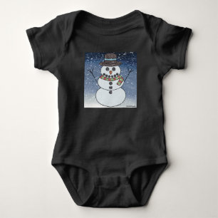 Schneemann mit Hintergrund (lebendig) - Babys Body Baby Strampler
