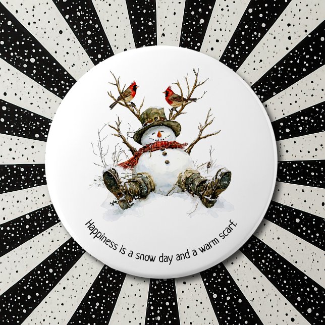 Schneemann mit Kardinalen Button (Von Creator hochgeladen)