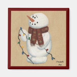 Schneemann mit Lichtmagnet Magnet
