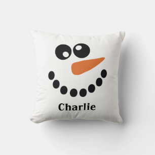 Schneemann mit Monogramm Kissen