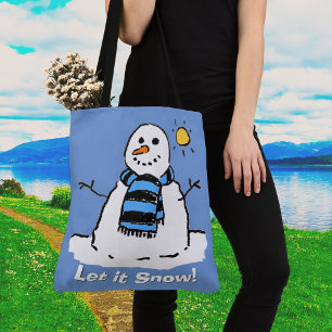 Schneemann mit Nachricht - Lass es Schnee! Tasche