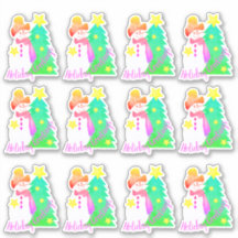 Schneemann mit Pinzen und Grün