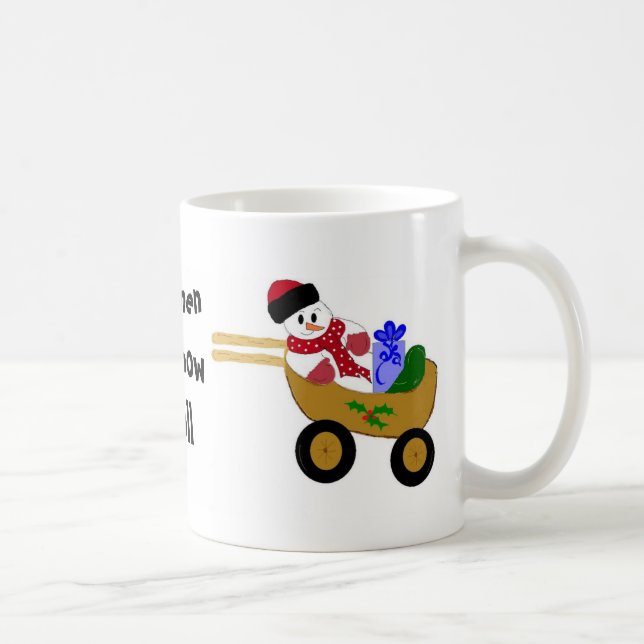 Schneemann mit Rad Kaffeetasse (Rechts)