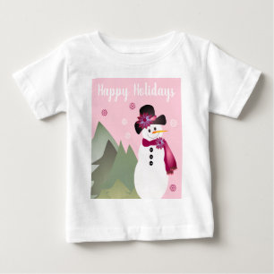 Schneemann mit rosa baby t-shirt
