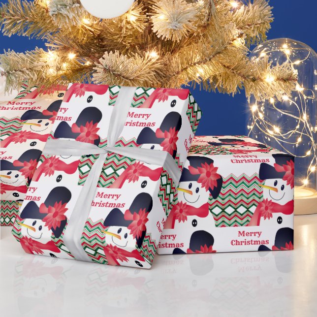 Schneemann mit Rot Geschenkpapier (Feiertage)