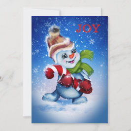 Schneemann mit Schal Feiertagskarte