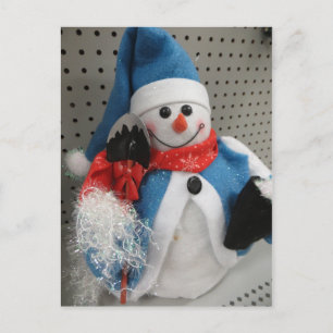 Schneemann mit Schotter Postkarte