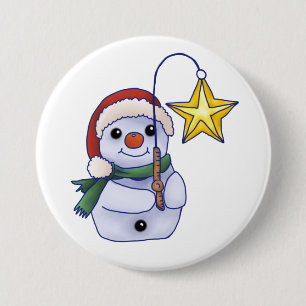 Schneemann mit Stern Button