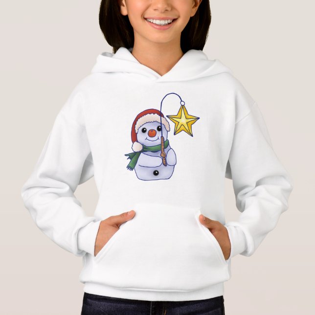 Schneemann mit Stern Hoodie (Vorderseite)