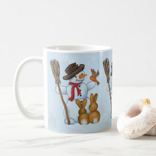 Schneemann mit Tieren Kaffeetasse